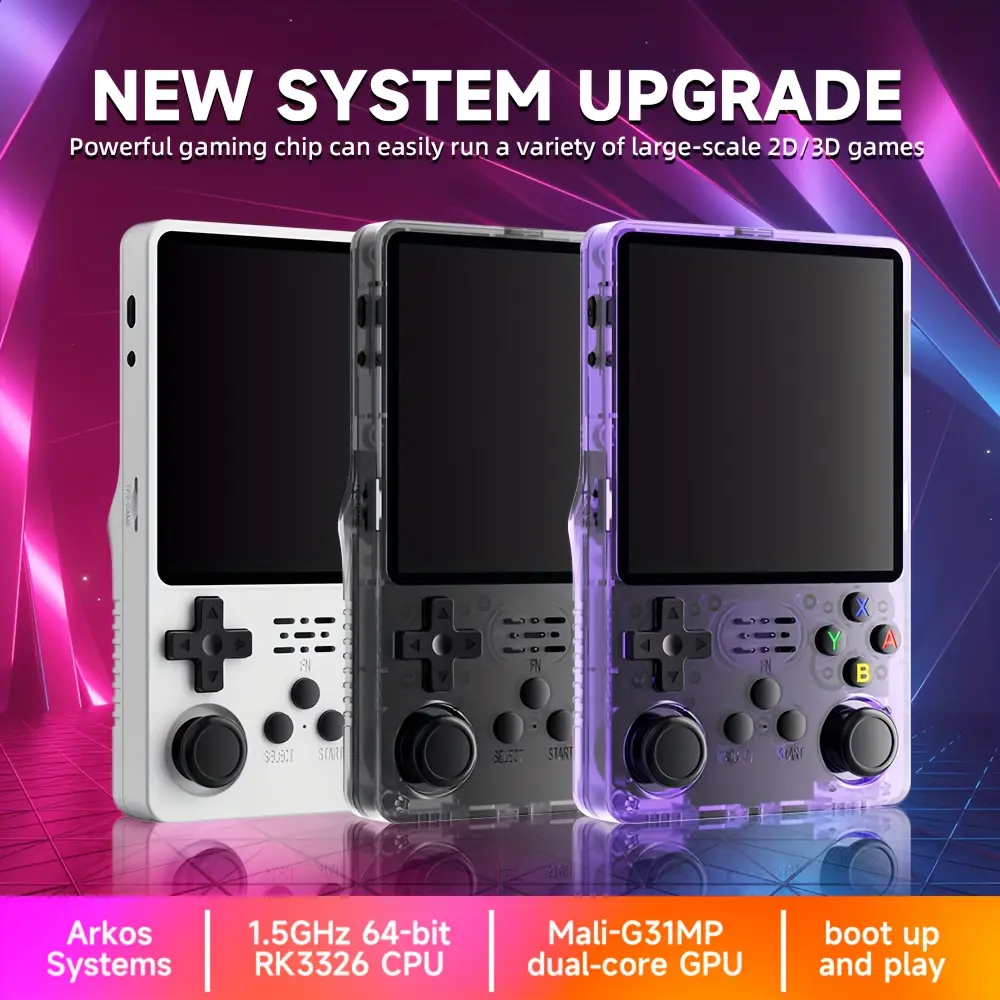 R36S Retro Handheld rechargeable Game Console with 128G Built-in 20000+ Classic Games, Open Source Linux System 3.5 Inch IPS Screen Portable Pocket Video Player Protection christmas hald held tiktok k Portable Retro retro gaming