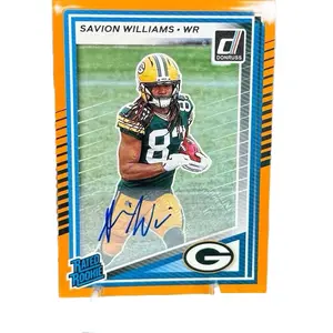 NEW Savion Williams 2025 Panini Donruss Rated Rookie Orange Auto  #318 Packers