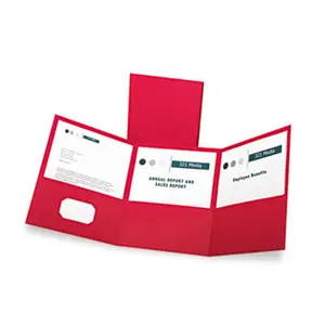 Esselte Pendaflex  Tri-Fold Folder With 3 Pockets Holds 150 Letter-Size Sheets Red