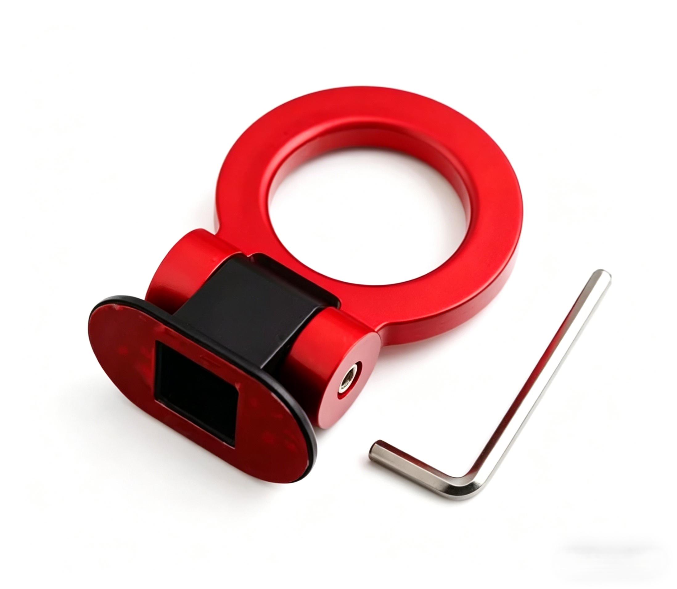 Decorative Tow Hook for Car, Cool Alloy Ring Tow Hook Decor, Easy Installation Car Exterior Accessory, Unique Auto Styling Charm for Truck SUV (Not for Towing), Must-Have Car Trendy Upgrade