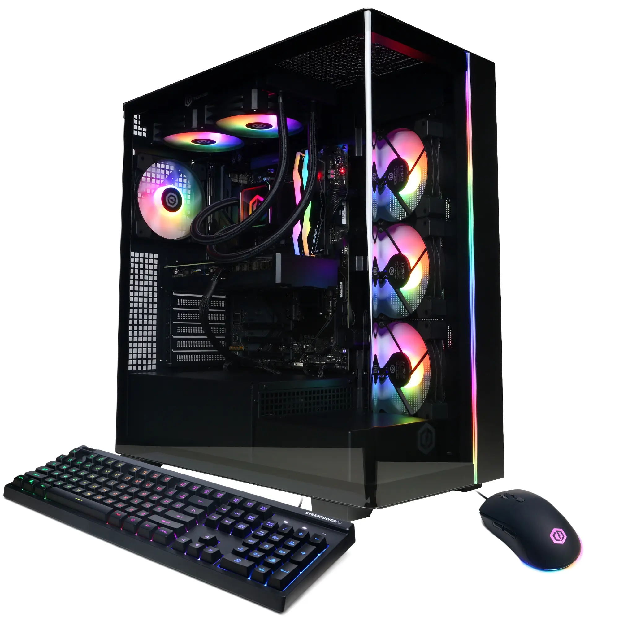 CyberPowerPC SLCAI7200CPGV2 Gaming Desktop PC, AMD Ryzen 7 9700X, 32GB DDR5, GeForce RTX 5070 12GB, 2TB PCIe 4.0 NVMe SSD, WiFi/BT, RGB Gaming Keyboard/Mouse & Windows 11 Home