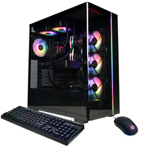 CyberPowerPC SLCAI7200CPGV2 Gaming Desktop PC, AMD Ryzen 7 9700X, 32GB DDR5, GeForce RTX 5070 12GB, 2TB PCIe 4.0 NVMe SSD, WiFi/BT, RGB Gaming Keyboard/Mouse & Windows 11 Home