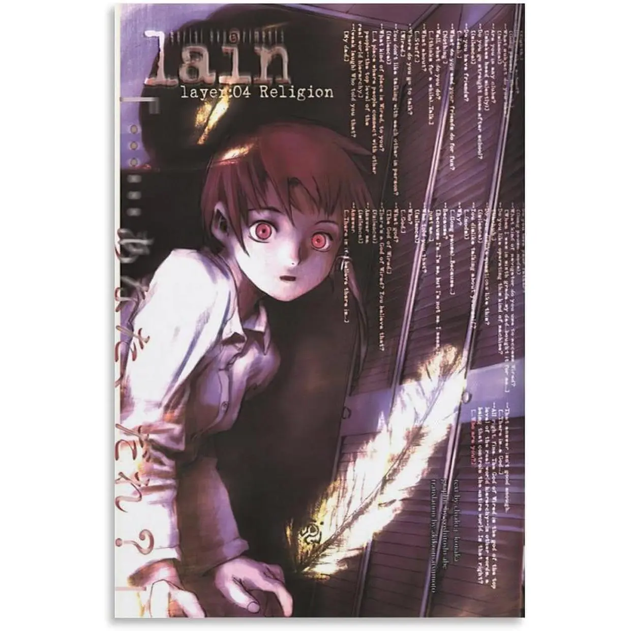 Serial Experiments Lain Poster Anime Art Wallpaper (3) Home Decor Poster Wall Art Hanging Picture Print Bedroom Decorative Painting Posters Room Aesthetic