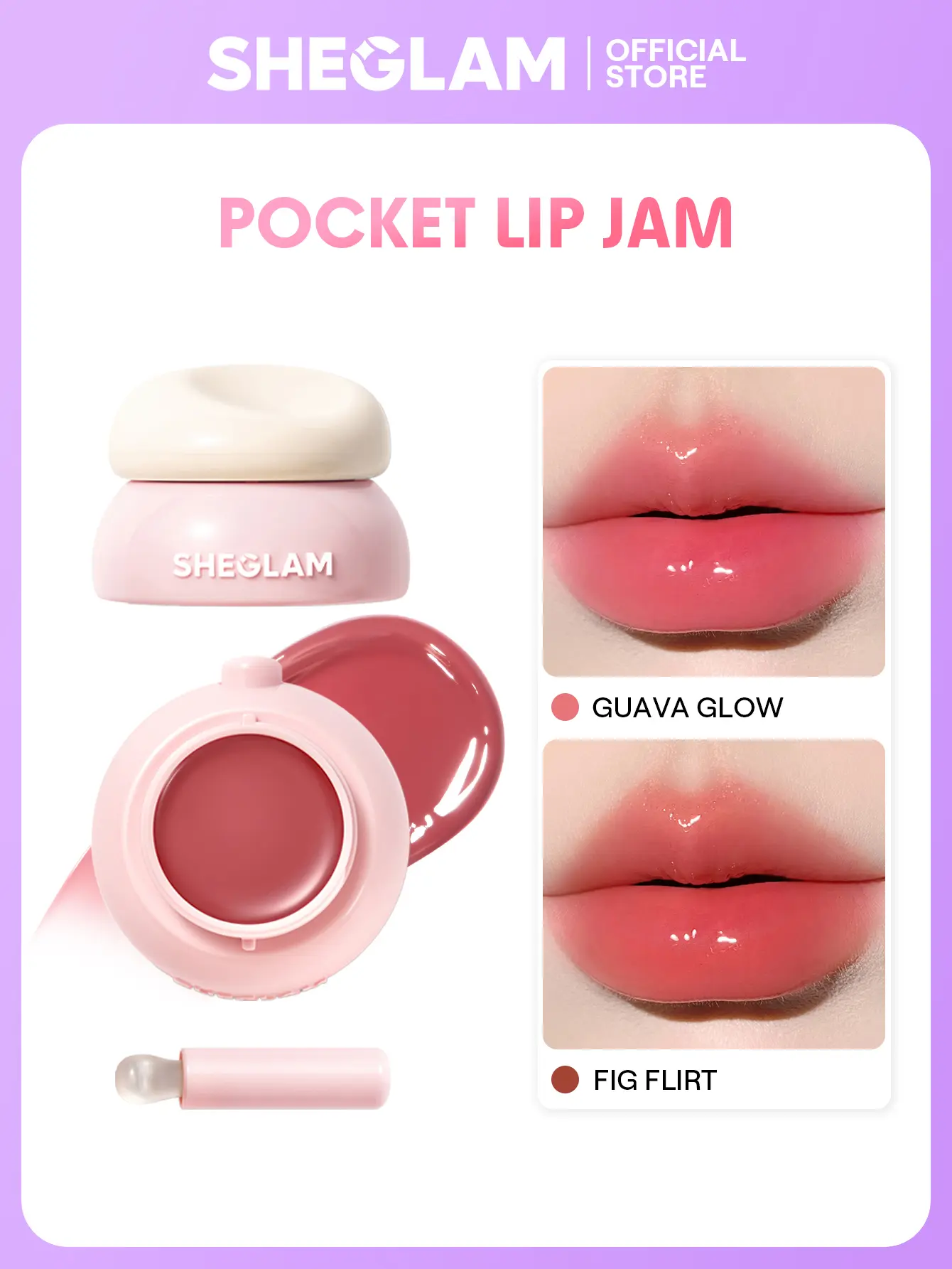 SHEGLAM Hydra Jelly Pocket Lip Jam Glossy Lip Balm Hydrating Smooth Texture Long Lasting Lip Moisturizer SHEGLAM Hydra Jelly Pocket Lip Jam Glossy Lip Balm Hydrating Smooth Texture Long Lasting Lip Moisturizer