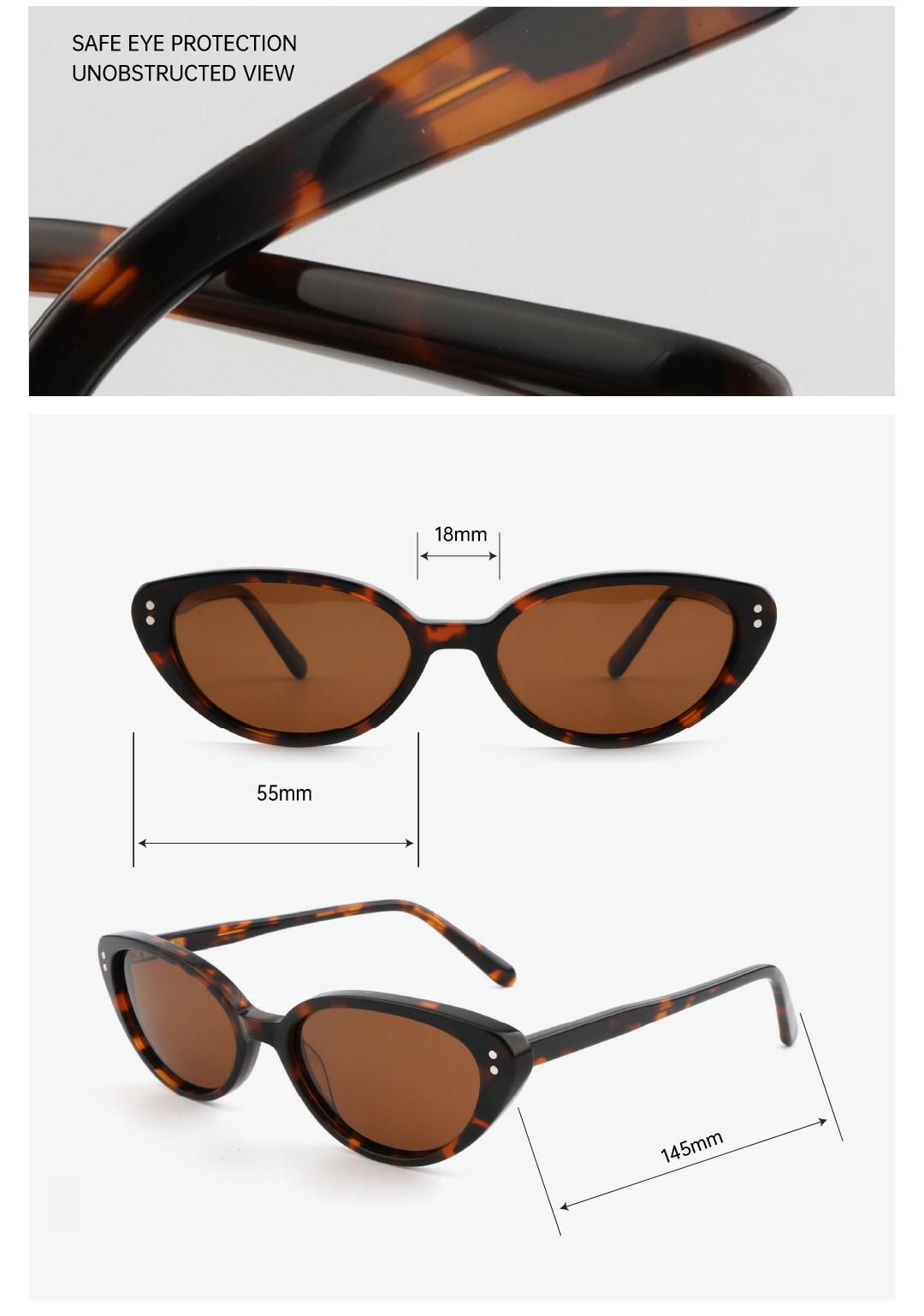 Alloio sunglasses, classic cat-eye design, women’s glasses with UV400 protection, suitable for any outfit occasion.