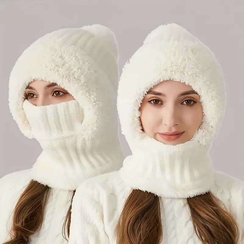 3-in-1 Winter Beanie Scarf & Mask Set - Cozy Fleece-Lined  display picture 2