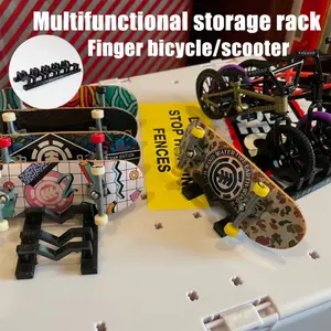 1PC Finger Skateboard and Mini Bike Storage Holder - 5 Slot Desktop Display Shelf | Open Quick-Access Organizer Stand | Minimalist Home Decor Accessory | Durable for Living Room, Bar, Office | Unique Halloween/Winter Gift Idea | Display Risers Stand