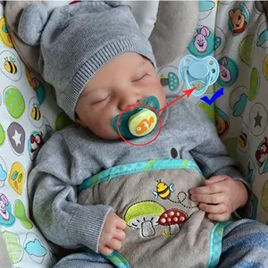 GUESSBELLY 45cm 18inch Reborn Baby Doll for Boy and Girl Gift, Handmade Cloth Body Soft Vinyl Limb Lifelike Sleeping Newborn Bebe Art Toy Birthday Gift real born