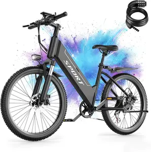 Electric Mountain Bike 1500W Rear Drive Brushless Motor,48V15AH 18650 Battery,25MPH Top Speed & Up To 55Miles Range,7-speed IPX7 Waterproof Dual Disc Brake 26''All-Terrain Off-Road Adult Ebike