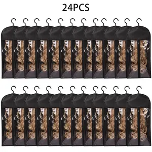 8/12/16/24Pcs Zipper Wig Storage Bags Moisture-Proof Organizer Dustproof Wig Cover Bags for Travel