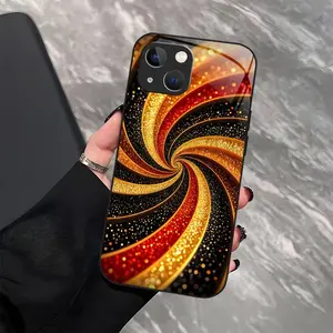 Hypnotic Illusion Glitter Swirl Case Luxury Liquid Gold Cover for iPhone 14 Plus-975