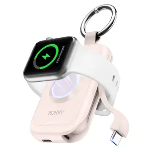 RORRY Portable Charger, 2500mAh Fast Charging Portable Power Bank for Apple Watch Ultra 2/10/9/8/Ultra/7/6/SE/5, Wireless Magnetic Travel Charger TikTokShopBacktoSchool