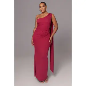 Red Kianna Drape Maxi Dress
