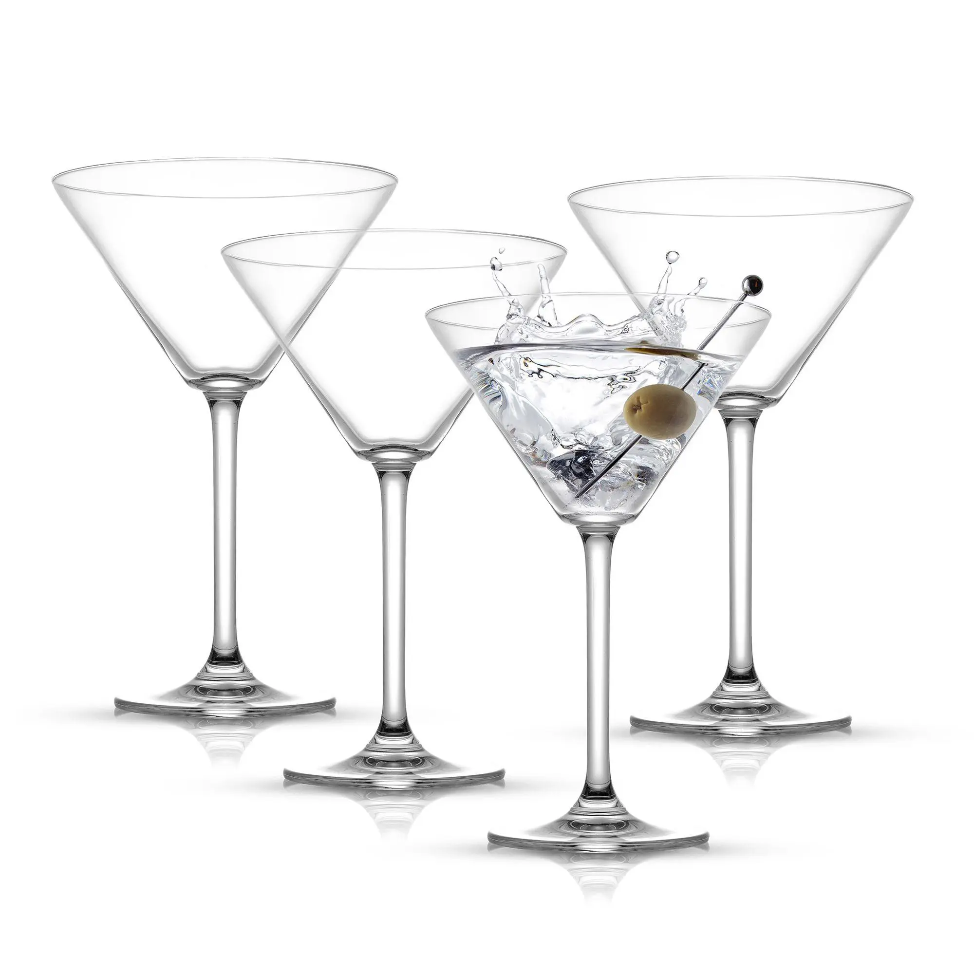 JoyJolt Set of Four Olivia Premium Crystal Martini Glasses