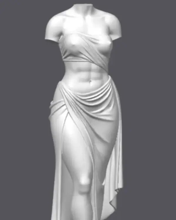 Draped in Grace – 3D Printed Feminine Figure Sculpture | The Boudoir
