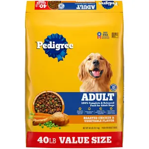 Pedigree Complete Nutrition Dry Dog Food For Everyday Activity Roasted Chicken Vegetable Flavor Adult Kibble 40lb