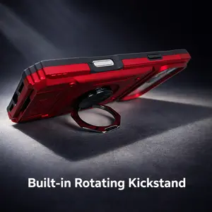 iPhone Case with Ring Holder for iPhone 17 Pro Max 16 15 14 13 12 11 Shockproof Protective Cover with Built-in Rotating Kickstand