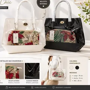 Chic Bolso Clear Style 2x1 with Internal Pouch, Premium Finish, Exclusive Design, Durable