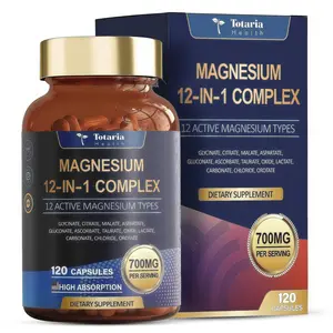 Popular 12-in-1 Magnesium Supplement 700mg | Multi-Form Magnesium | Vegan Capsules for Daily Muscle & Body Support