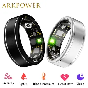 Smart Ring for Women Men, Fashion Minimalist Fitness Ring & Sleep Tracker, Heart Rate Monitor, Blood Pressure, 5atm Waterproof, No Subscription, Size 8