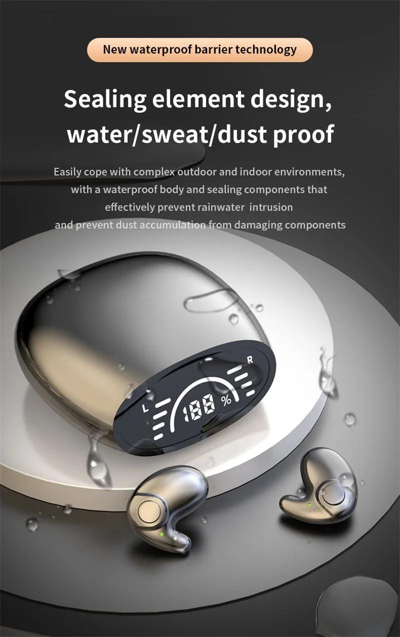 Invisible Earbuds Sleep Headphones Bluetooth 5.3 Noise Reduction Earbuds  Wireless Headsets Sport Stereo Earphones for Phone