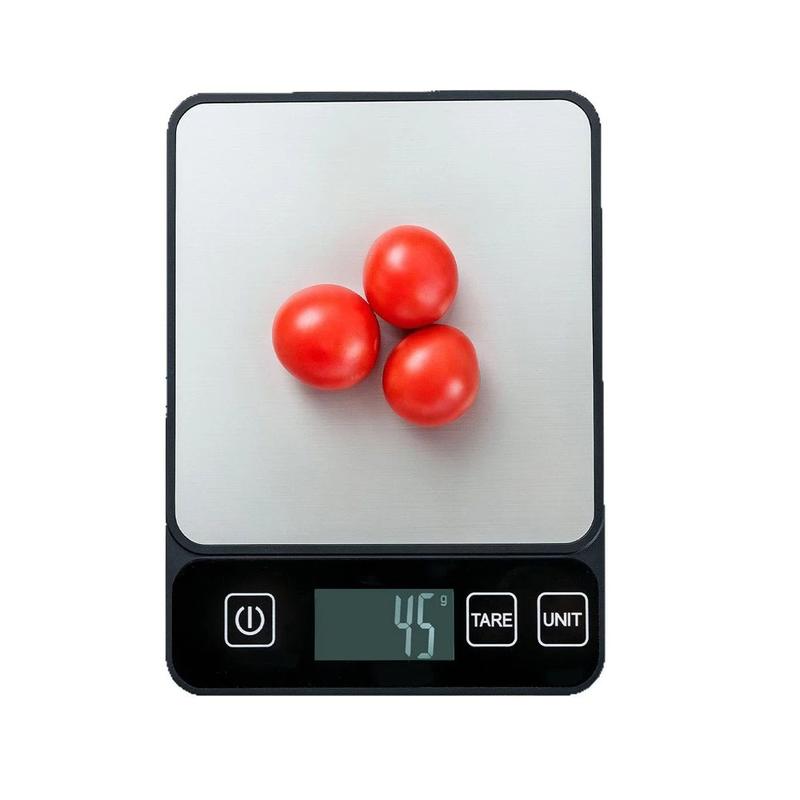 Accurate Digital Kitchen Scale - Modern Solid Stainless Steel Cooking Scale, 10kg/22lbs Extra-Large Weighing Range, 1g Precision, Waterproof, Non-Slip Rubber Feet, 6-Unit Conversion, Tare Function, Ergonomic Design, Easy to Clean for Baking, Coffee