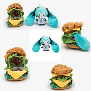 Hatsune Miku 18Cm Hamburger Outfit with Plush Doll Anime Figures Doll Clothes Tour Song Series Stuffed Soft Toys Birthday Gifts