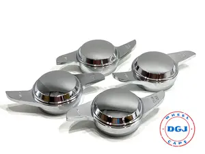 2 Bar Smooth Dome Chrome Knock-Offs Spinners for Lowrider Wire Wheel Rims