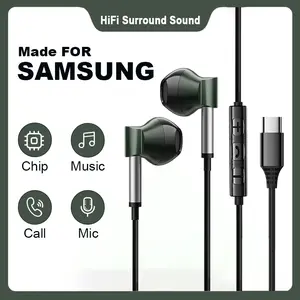 For Samsung HiFi Surround Bass Earphone Wired Earbuds USB Typc C 3.5mm With Mic Wired Headset For Galaxy S24 23 22 iPhone 16 15 Pro Max Xiaomi, Headphones