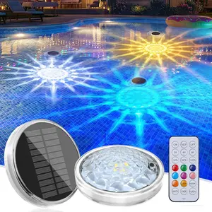 Floating Solar Pool Lights 2 Pcs, RGBWW 12 Lighting Modes, 3 Dimming & Timing IP68 Waterproof with Remote Control, Solar Floating Pool Lights for Above Ground Pools Inground Pools Accessories Bathtub
