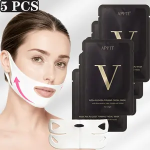 Appti Rose Firming V Face Hydrating Mask Set, 5 Pieces, Luxe Skincare, Lifts and Tightens Chin, Hydrates, Facial Sculpting, Daily Use