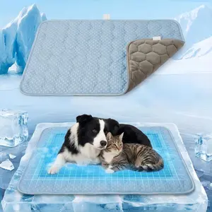 Dog Cooling Mat Q-MAX>0.5 Self-Cooling Mat for Dogs Crate Pad for Dogr, 2-in-1 Long-Lasting Cool Mats and Soft Kennel Pad for Dogs, Easy Washable Mat for Bed Crate Car
