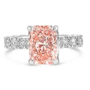 PINK RADIANT SOLITARE 3/4 PRONG SET BAND 3CT