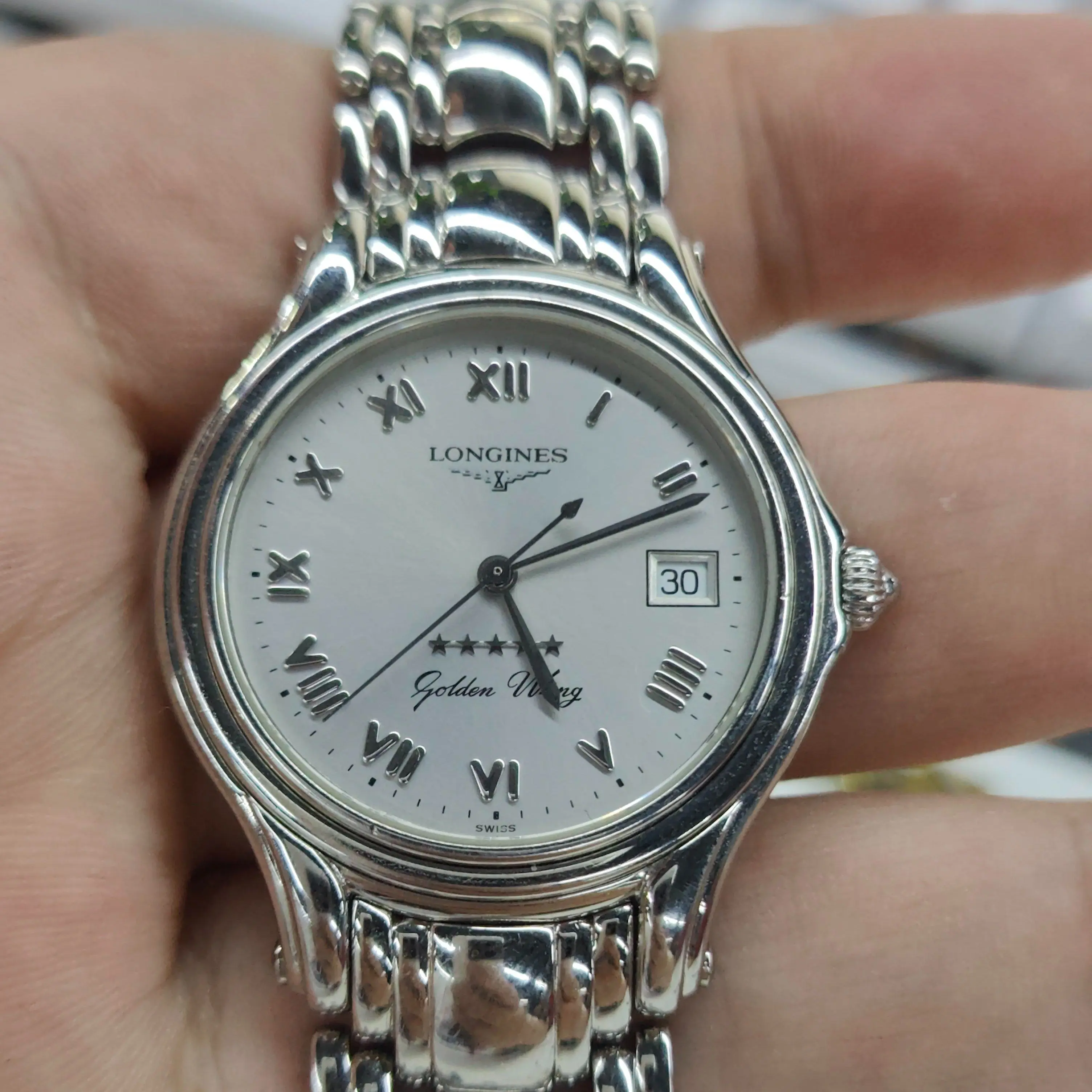 Longines Flagship 34mm Steel Quartz Watch MWP000569 Silver White Dial Elegant Design Accurate Timekeeping Versatile for Daily Use