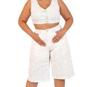 White Rhinestone Two-Piece Set – Chic & Elegant Outfit