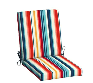 Modern Multi Stripe 37" L x 19.5" W Outdoor Chair Cushion 1 Piece Rectangle Design