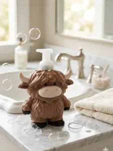 Cute Highland Cow Foaming Soap Holder for Bath & Body Works | Adorable 3D Fluffy Cow Hand Soap Sleeve | Western Bathroom & Farmhouse Kitchen Decor, Cute Gift