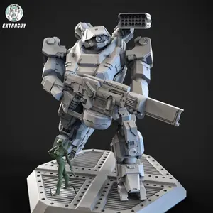 Hand-painted gear hunter and pilot | extreme detail 3d printed figure 12k resolution no layer lines | unpainted