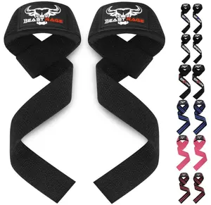 BEAST RAGE Lifting Wrist Straps for Weightlifting, Weight Lifting Straps Gym Grip Power Workouts Lifting Straps Padded Cotton Men Women Wrap Lift Deadlift Straps Hard Pull Exercise