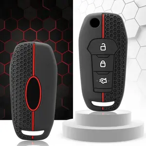 Ford F-150 F-250 Explorer Ranger KA Fiesta Silicone Car Key Case Cover Shell Accessories Keychain