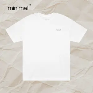 minimal™ Essentials Tee - Unisex Relaxed Fit T-Shirt for Everyday Wear | 100% Cotton | Soft, Breathable, Clean Look | Minimalist Logo | Sand Color | Streetwear Basic for Men & Women Embroidered Casual Crewneck Menswear Top Womenswear