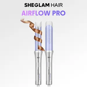 SHEGLAM HAIR One Touch Airflow Styler Pro | Auto Rotating Curling Iron | 1/1.25 Inch Curls | 360° Cooling Airflow | 5-Level Temps | Anti Scald | GlossPro Ceramic Coating | Less Damage | Bouncy & Long Lasting Curls#automatic curling iron #girly essentials