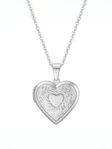 Vintage Heart Tassel Necklace, Unique Design Creative Heart Shape Openable Photo Box Pendant Sweater Chain, Fashion Jewelry for Women
