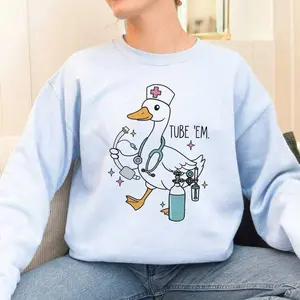 RT Nurse T-Shirt / Sweatshirt / Hoodie, Tube Em Nurse , Goose Nurse T-Shirt, Respiratory Therapist , RT Tee , Funny Therapist Cotton
