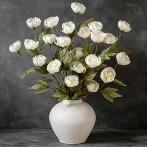 2/4pc Artificial Peony Flowers, Ideal for Home Office, Café, Parties, Wedding Table Decor, Indoor Outdoor DIY Bouquets, Home Decoration