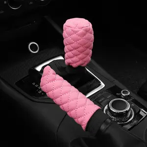 Solid Color Car Handbrake Cover, 2pcs Car Handbrake Protector, Car Handbrake Cover for Women & Men, Universal Car Interior Accessories, Car Interior Decor