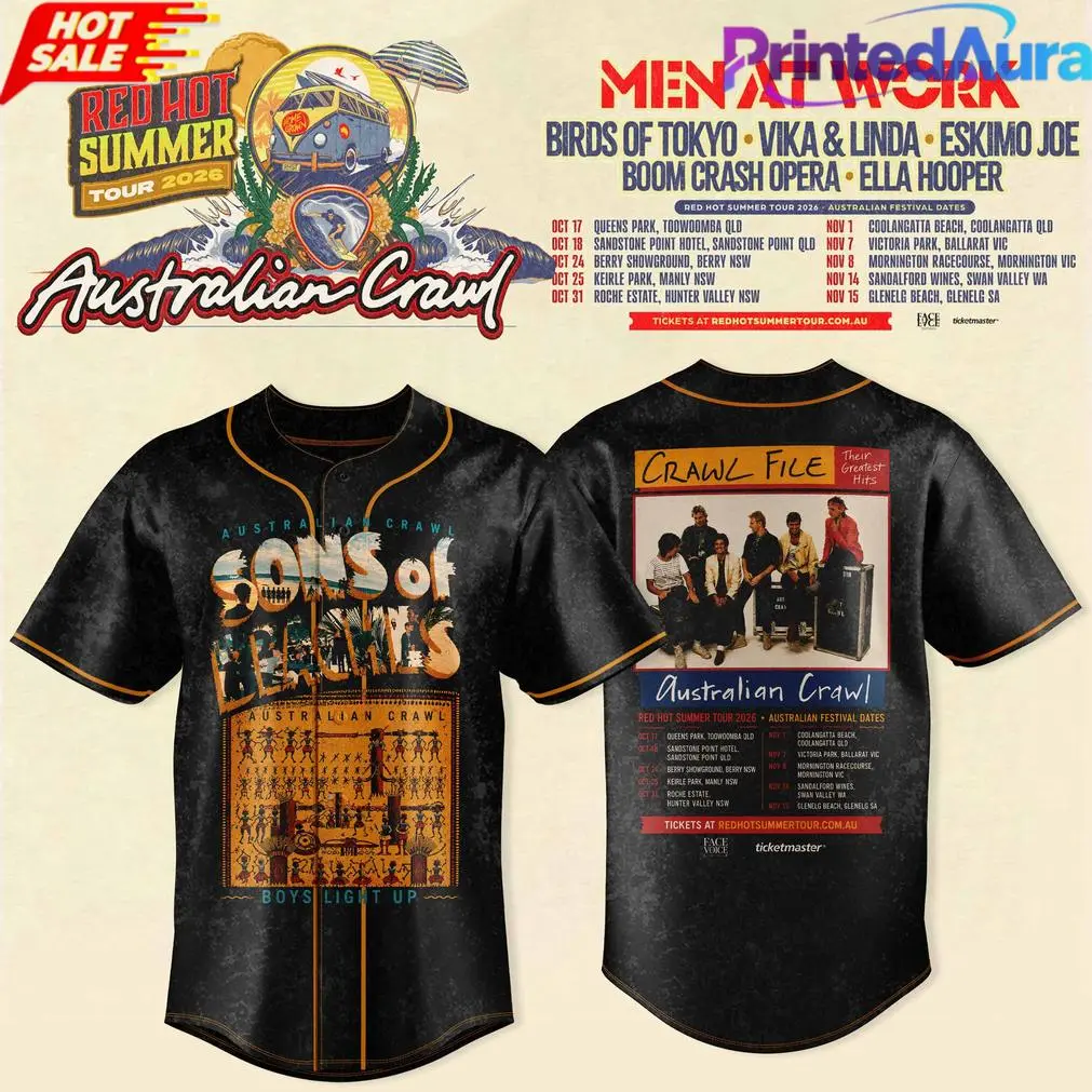 Australian Crawl – Red Hot Summer Tour 2026 Baseball Jersey