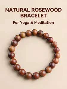 Hoexe Rosewood Bracelet Unisex Daily Life Decorative Rosewood Beaded Bracelet