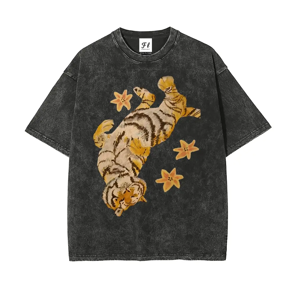 Lazy Tiger Unisex Vintage Washed Tee, Vintage Washed Tee, Funny Tee Shirt, gift for child, for women, for men, for girlfriend, for boyfriend Streetwear T-Shirt