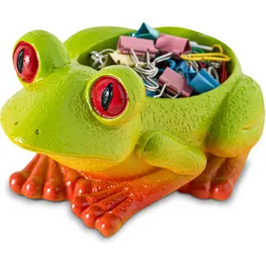 dgudgu Frog Paper Clip Holder For Desk Cute Paperclip Holder Paper Clip Dispenser, Paper Clip Organizer Novel Office Supply Accessory Tools